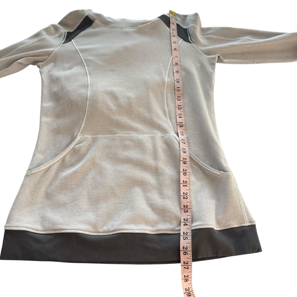 Lululemon Base Runner Hoodie Workout Wee Stripe White Heathered Medium Grey 8 - Picture 13 of 13